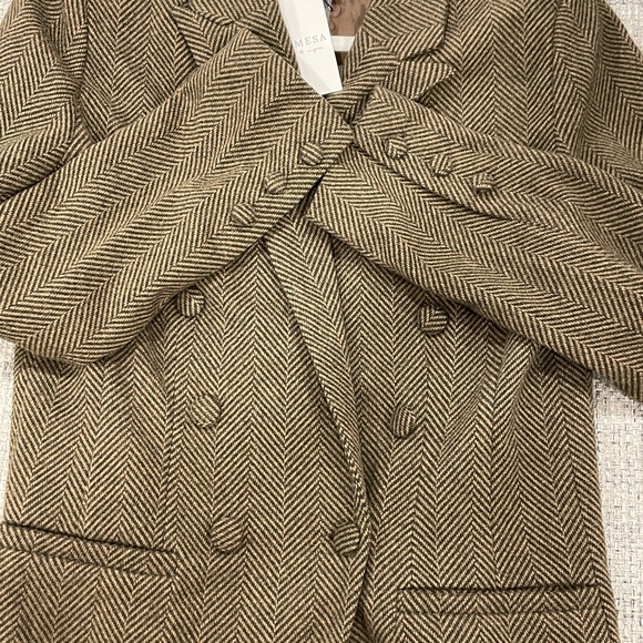 Brown Herringbone blazer in a tweed vintage inspired style dark academia jacket - Picture 6 of 15